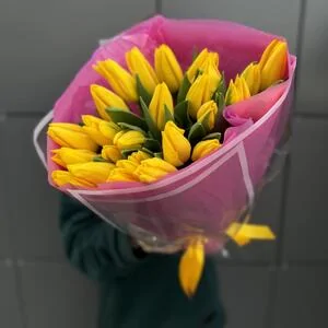 25 желтых тюльпанов