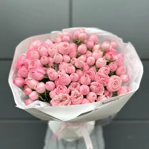 25 веток пионовидных кустовых роз Мэнсфилд Парк Пинк (Mansfield Park Pink)